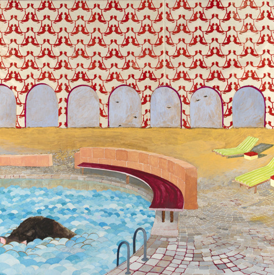 the swimming pool 2010 mixed media on rice paper and panel 18x18 web.jpg